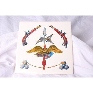Vintage 1970's Americana Handmade Tile 6" x 6" Hand Decorated By Designed TILES